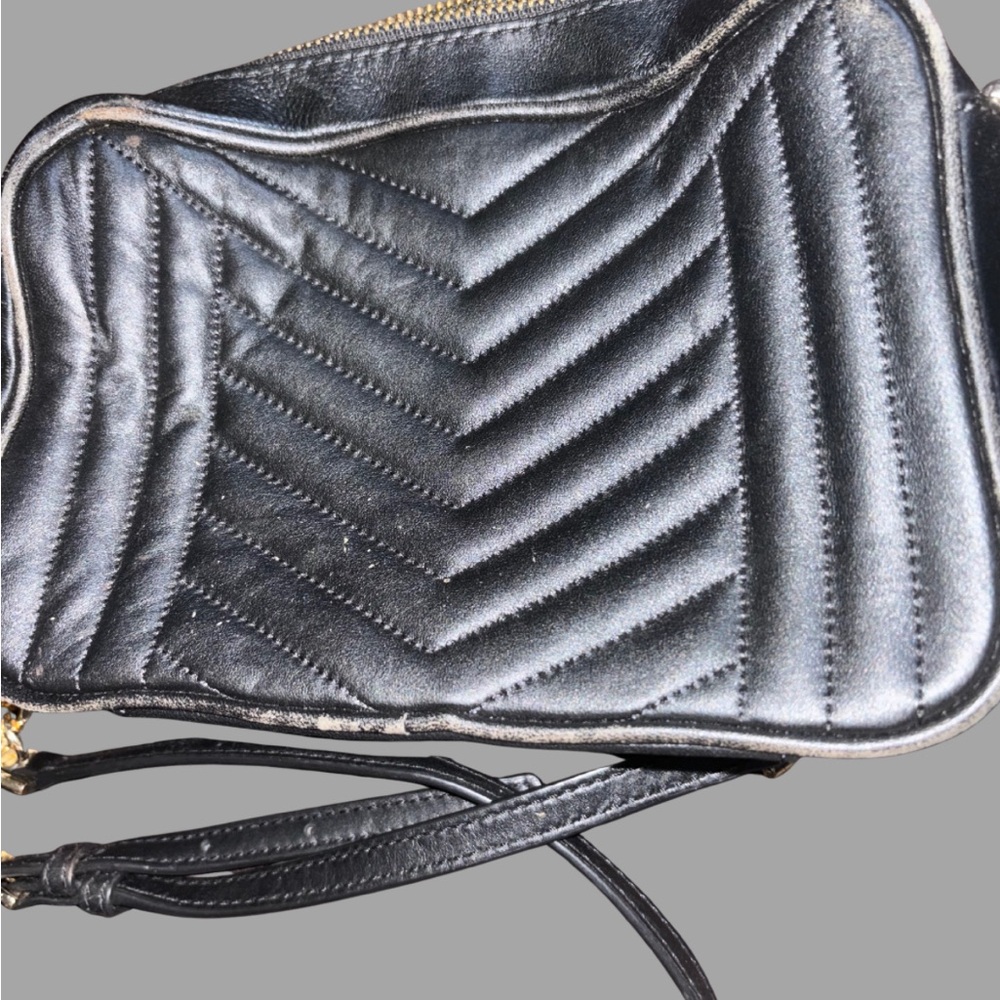 Michael Kors Black Quilted Crossbody Bag with Gold Hardware